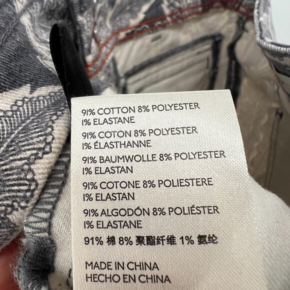 Pilcro Pants Womens 28 Gray Paisley Western Trouser Bootcut Boho Hippie *Altered - Picture 7 of 8